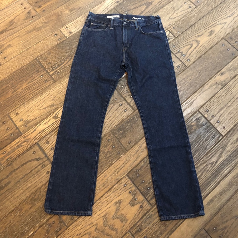 Men's Gap Dark Wash Straight Jeans Size 33x32